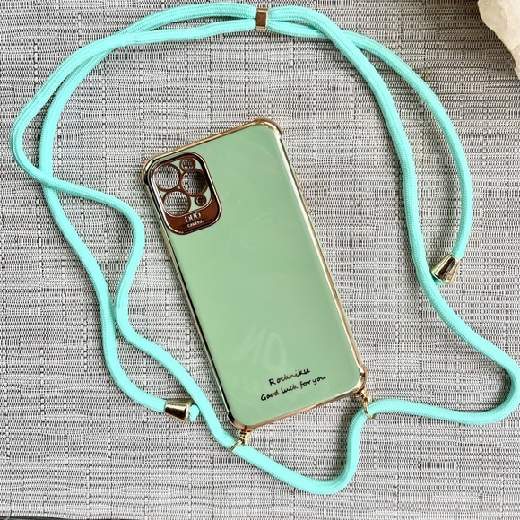 iPhone 11ProMax sage & gold crossbody case - Picture 5 of 7